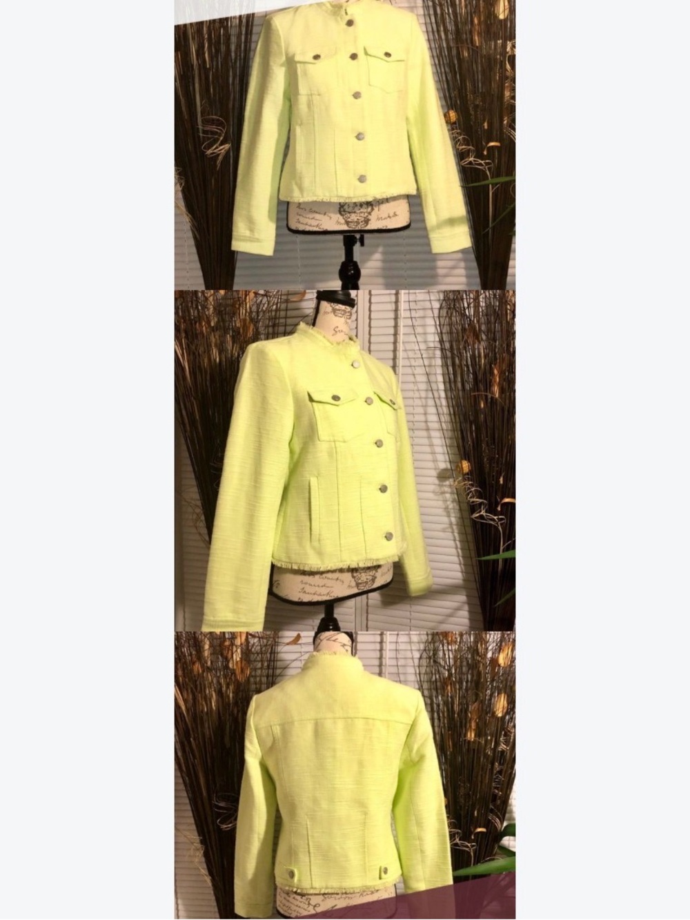 Banana Republic Neon Lime Button-Front Jacket